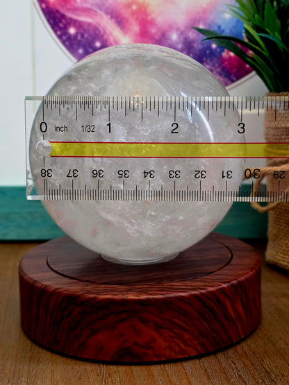 Large Clear Quartz Sphere 3 Inch | Natural Rock Crystal Quartz Orb