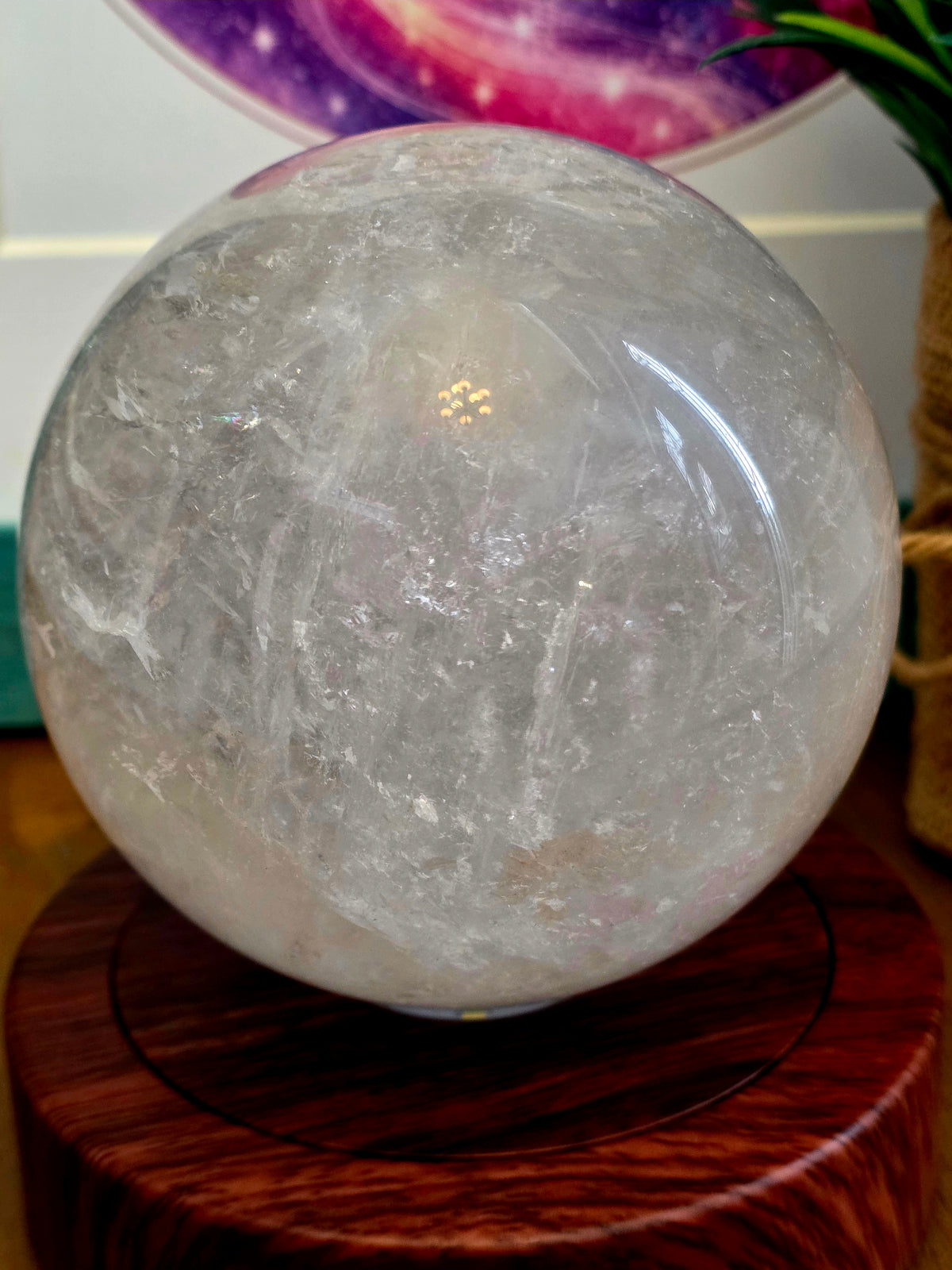 Large Clear Quartz Sphere 3 Inch | Natural Rock Crystal Quartz Orb