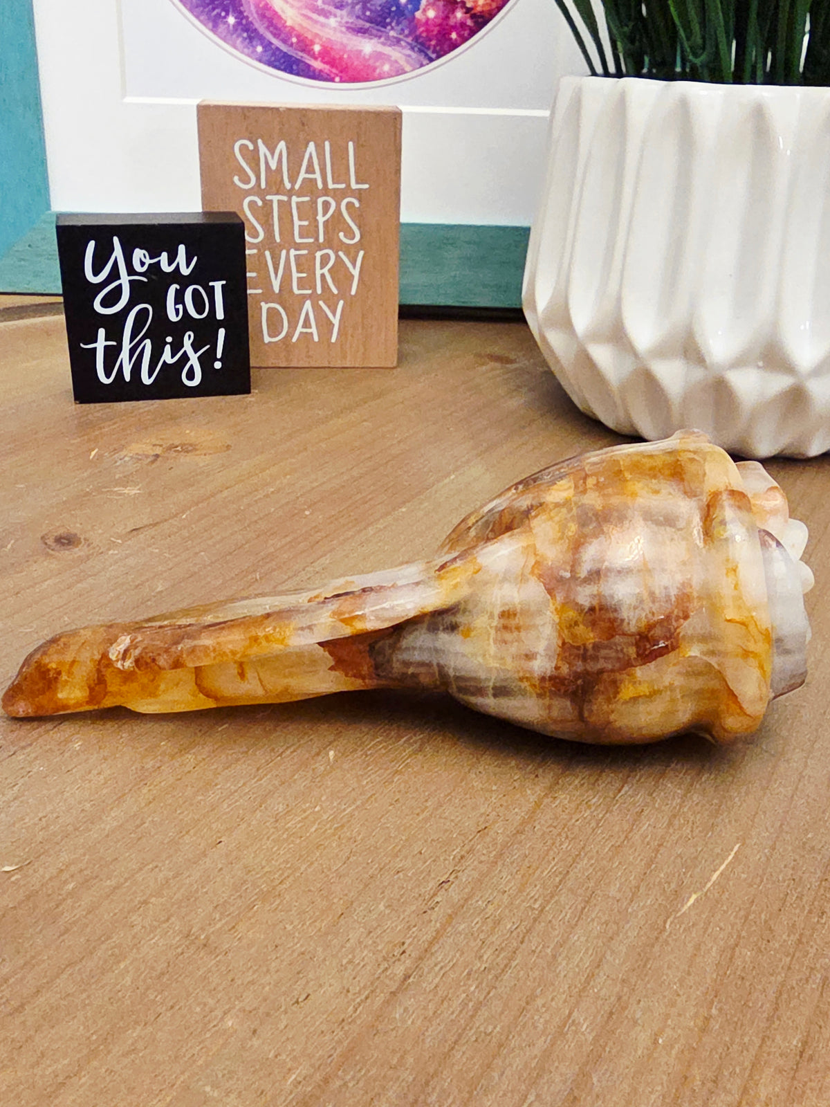 Honey Calcite Rose Carving | 5.5" Hand-Carved Crystal Flower | Natural Stone Floral Décor