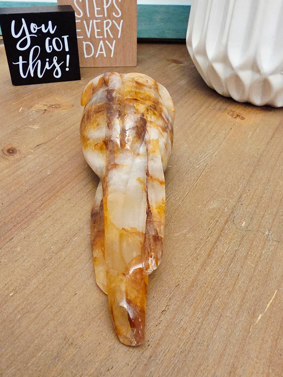Honey Calcite Rose Carving | 5.5" Hand-Carved Crystal Flower | Natural Stone Floral Décor