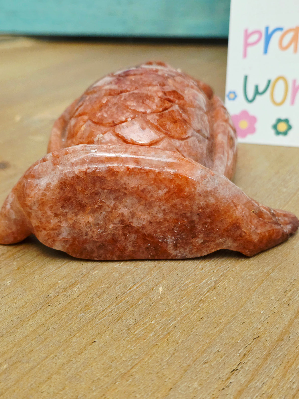 Large Orange Natural Stone Owl Carving | Hand-Carved Crystal Owl | 5.25" Decorative Stone Bird