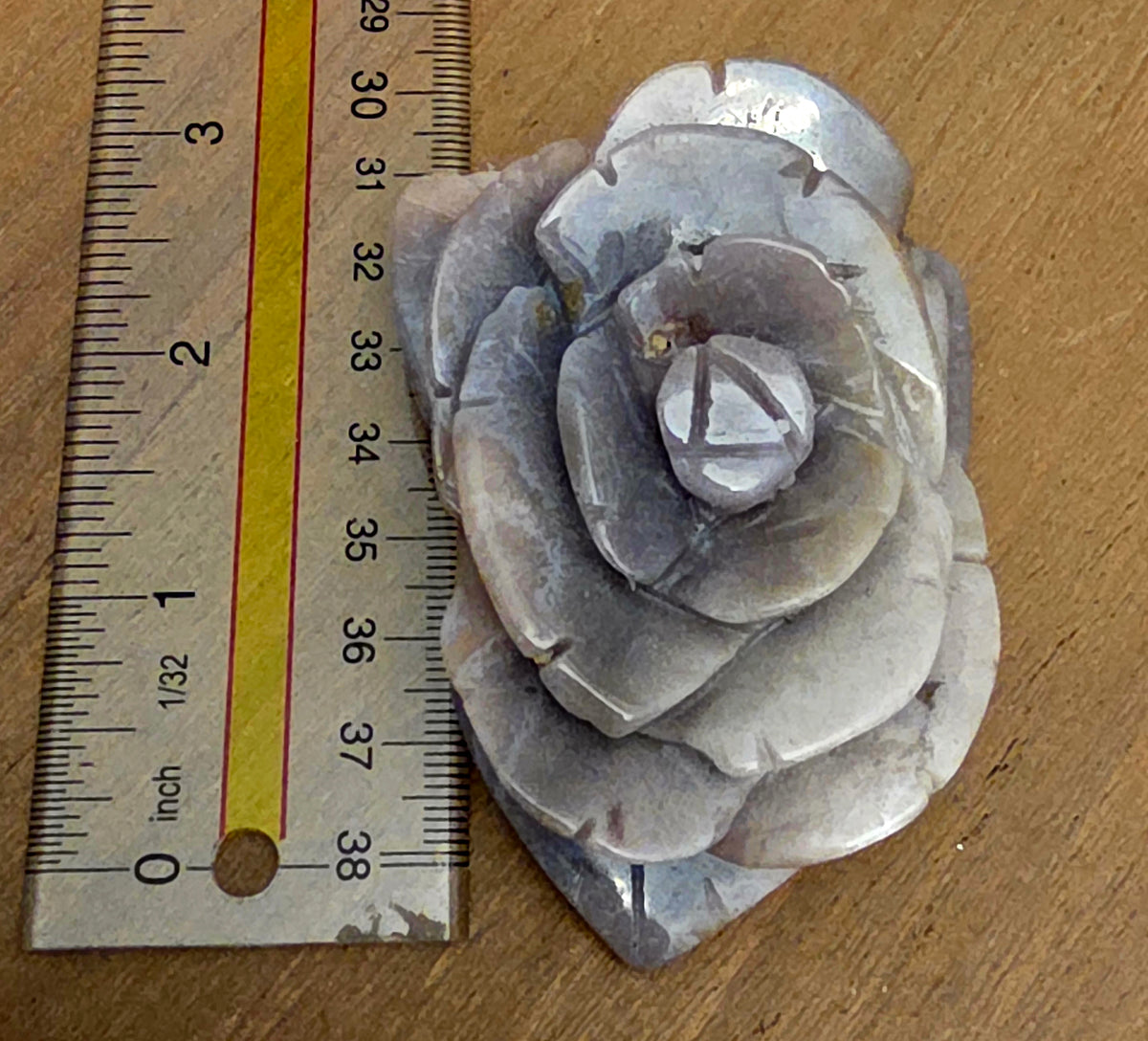 Lavender Druzy Agate Rose Carving | Purple Crystal Flower | Natural Agate Home Décor | Crystal Rose