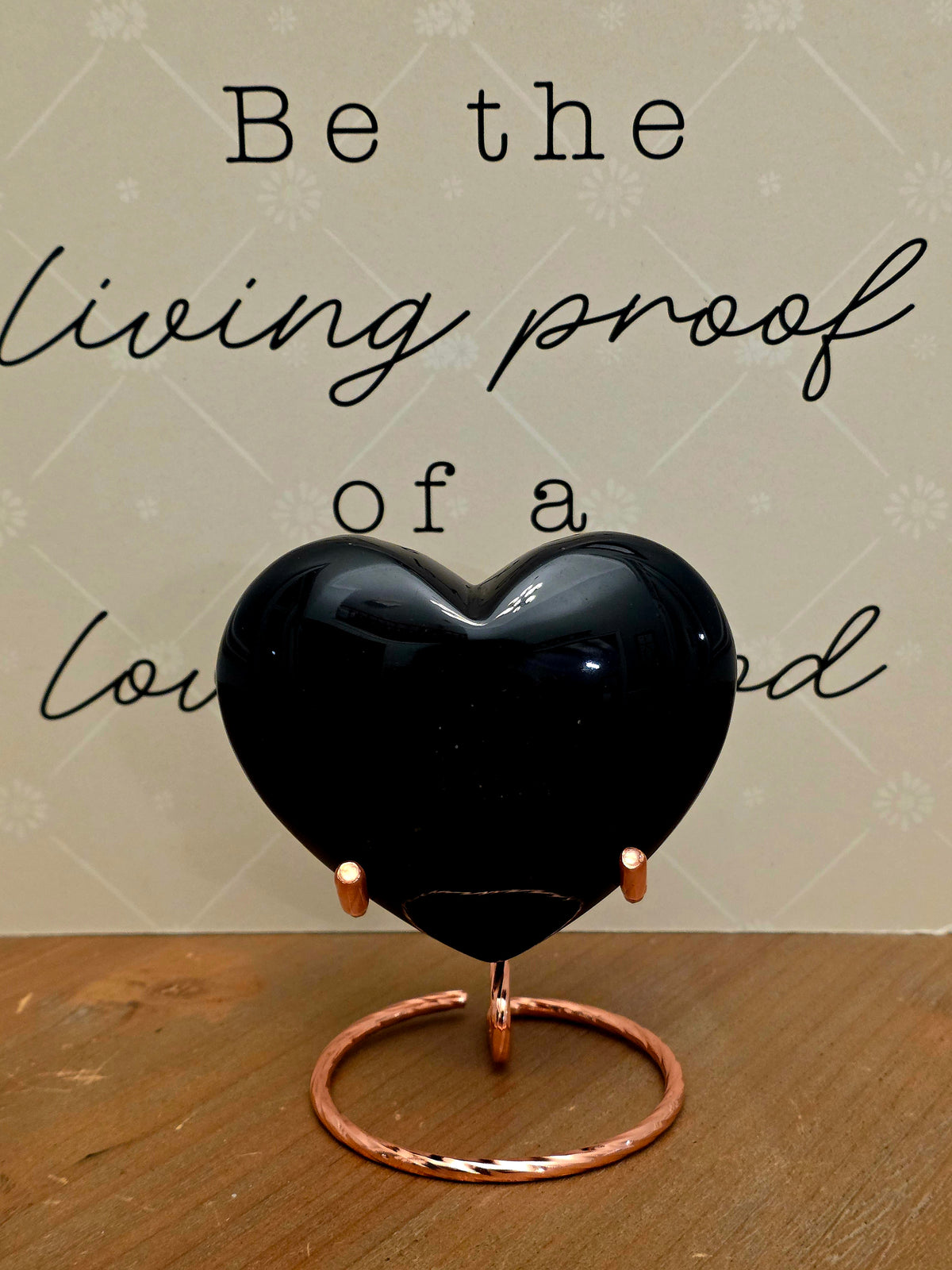 Black Obsidian Heart | Large Polished Natural Stone Heart | Black Crystal Décor | Obsidian Display Piece