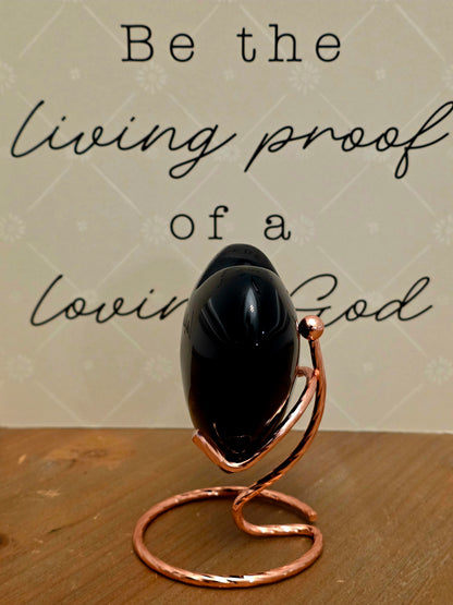 Black Obsidian Heart | Large Polished Natural Stone Heart | Black Crystal Décor | Obsidian Display Piece
