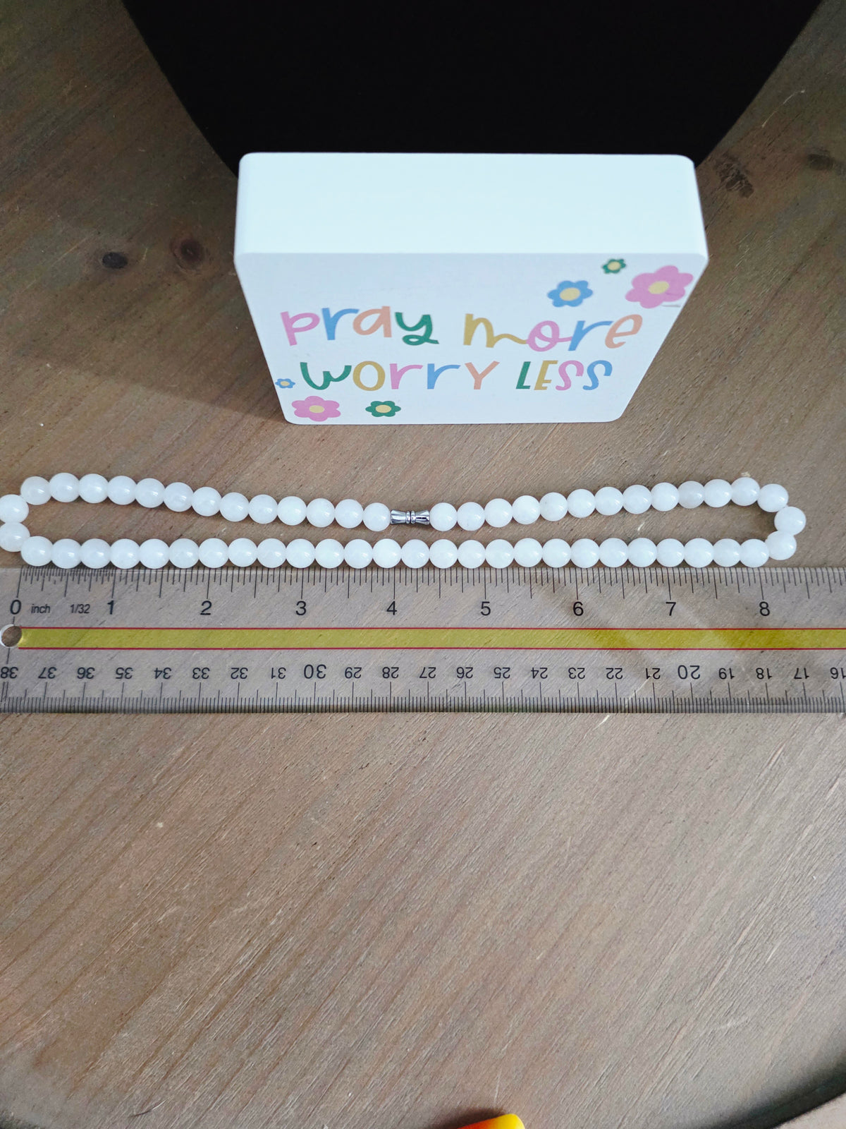 Natural White Quartz Beaded Necklace | Milky White Crystal Gemstone Necklace | Polished Round Quartz Bead