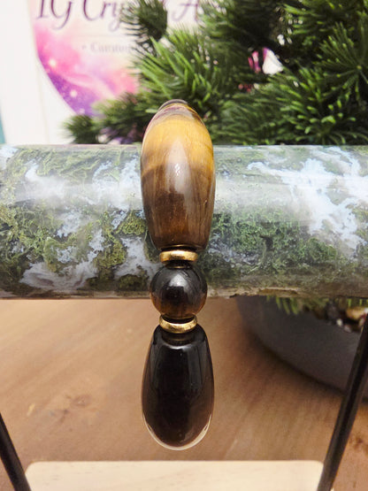 Tiger’s Eye Statement Bracelet | Golden Brown Polished Gemstone Beads | Chunky Natural Stone Jewelry