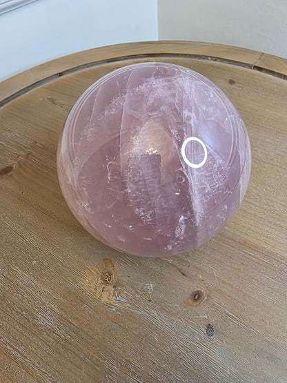 Large Polished Rose Quartz Sphere – Home Décor