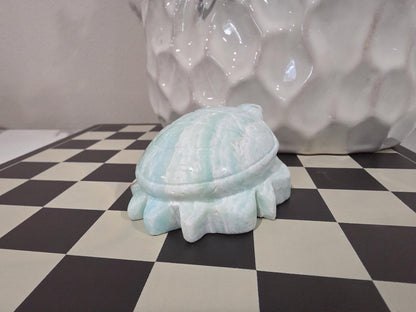 Amazonite Turtle Carving | Crystal Turtle Figurine | Healing Stone Animal | Calming Energy Decor | Ocean Inspired Crystal