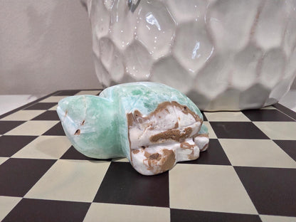 Amazonite Turtle Carving | Crystal Turtle Figurine | Healing Stone Animal | Calming Energy Decor | Ocean Inspired Crystal