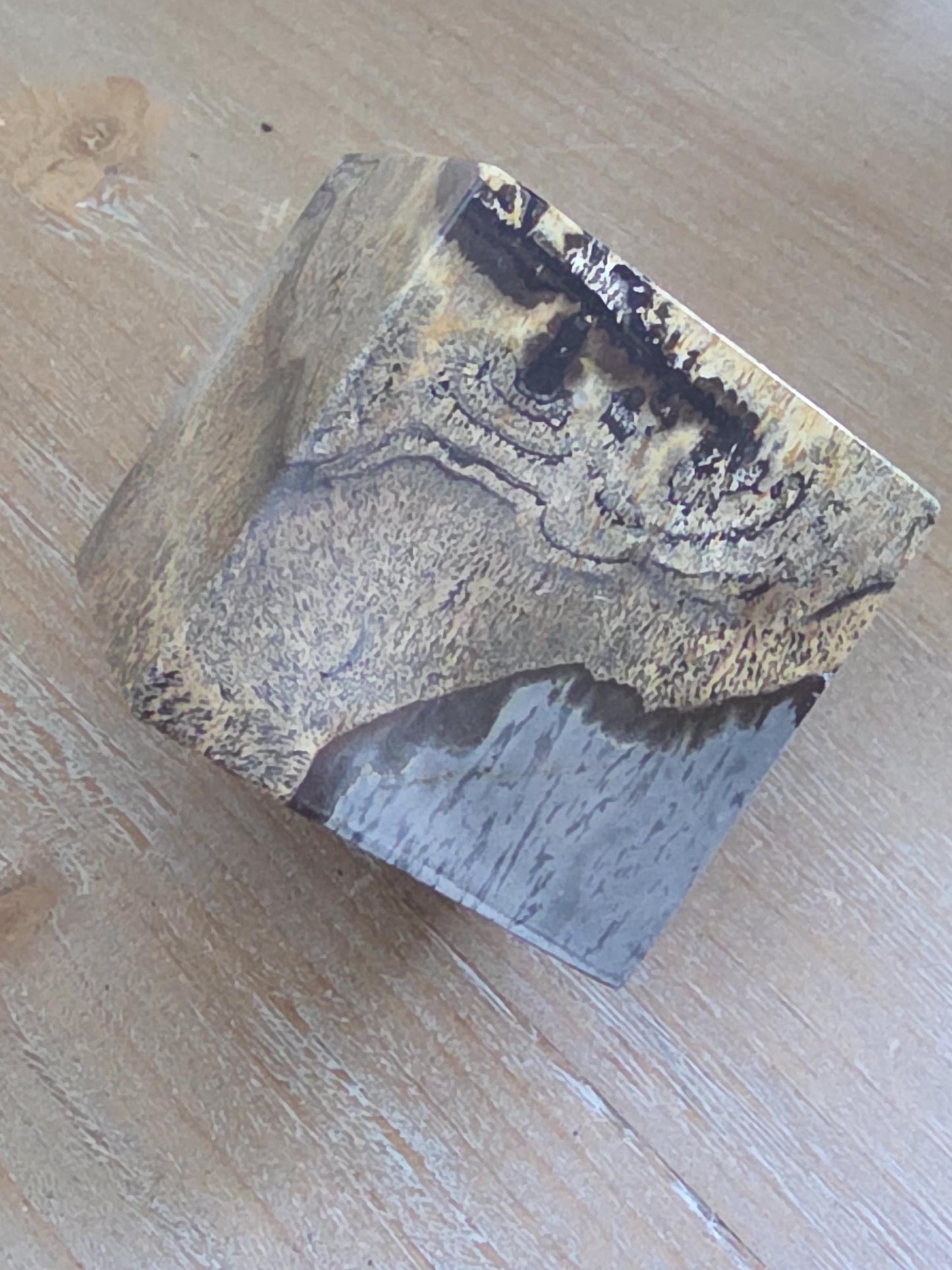 Rare Picture Jasper Cube | Scenic Landscape Stone Sculpture | Polished Collector Crystal