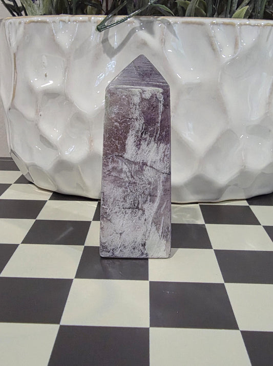 Purple Lepidolite Crystal Tower | Natural Calming Stone, Spiritual Decor