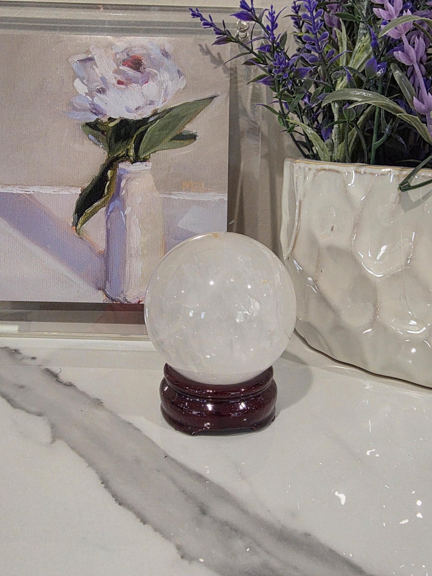Clear Quartz Sphere | Polished Energy Amplifier Crystal (2.5 inches)