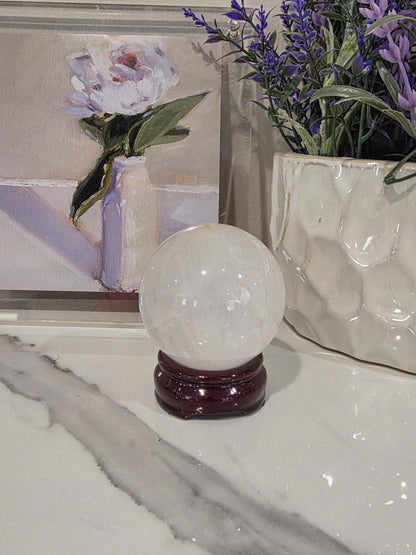 Clear Quartz Sphere | Polished Energy Amplifier Crystal (2.5 inches)