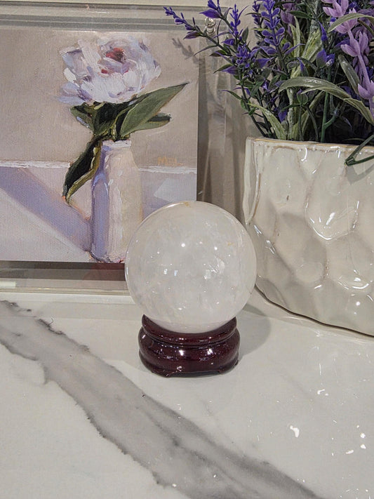 Clear Quartz Sphere | Polished Energy Amplifier Crystal (2.5 inches)