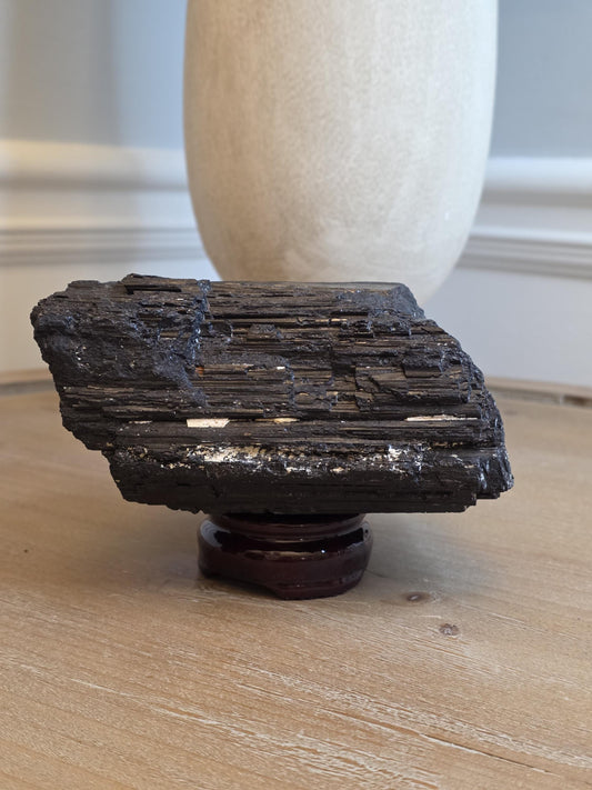 Large Raw Black Tourmaline Chunk – Natural Protection Stone | Collector Display Crystal | Grounding Energy Piece