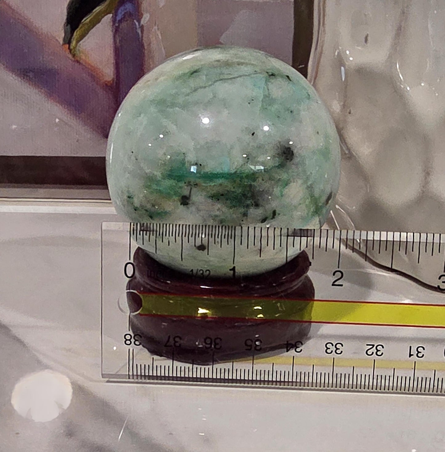 Caribbean Calcite Sphere | Polished Ocean Blue Crystal Ball, Statement Decor