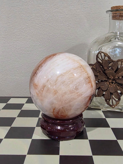 Large Natural Polished Crystal Sphere | One-of-a-Kind Decorative Mineral | Statement Home Décor