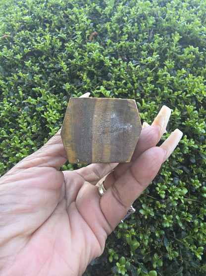 Tiger's Eye Single Terminated Crystal Wand | Polished Golden Brown Chatoyancy Stone