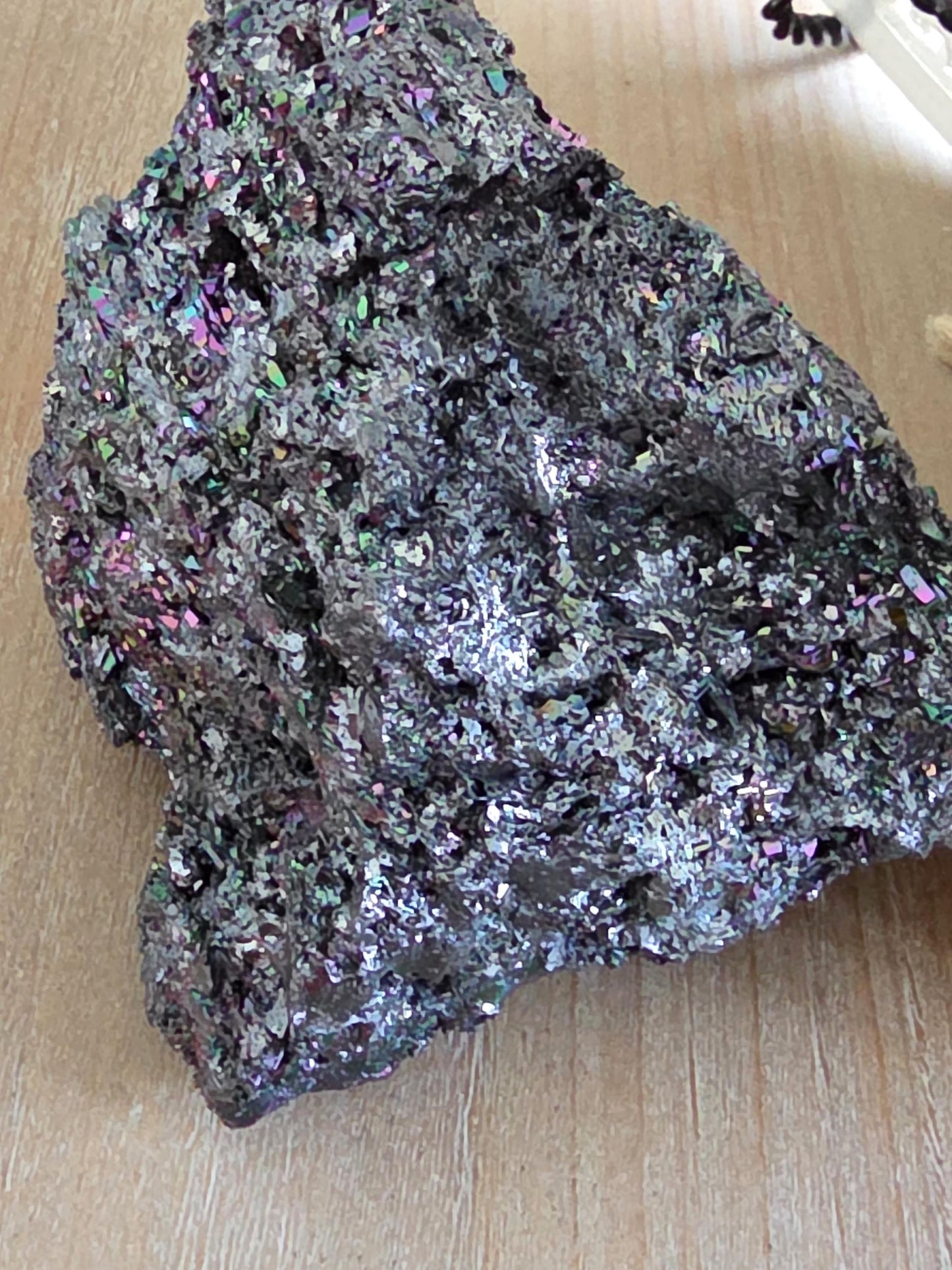 Titanium Aura Quartz Cluster | Iridescent Rainbow Druzy Specimen