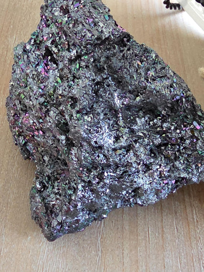 Titanium Aura Quartz Cluster | Iridescent Rainbow Druzy Specimen