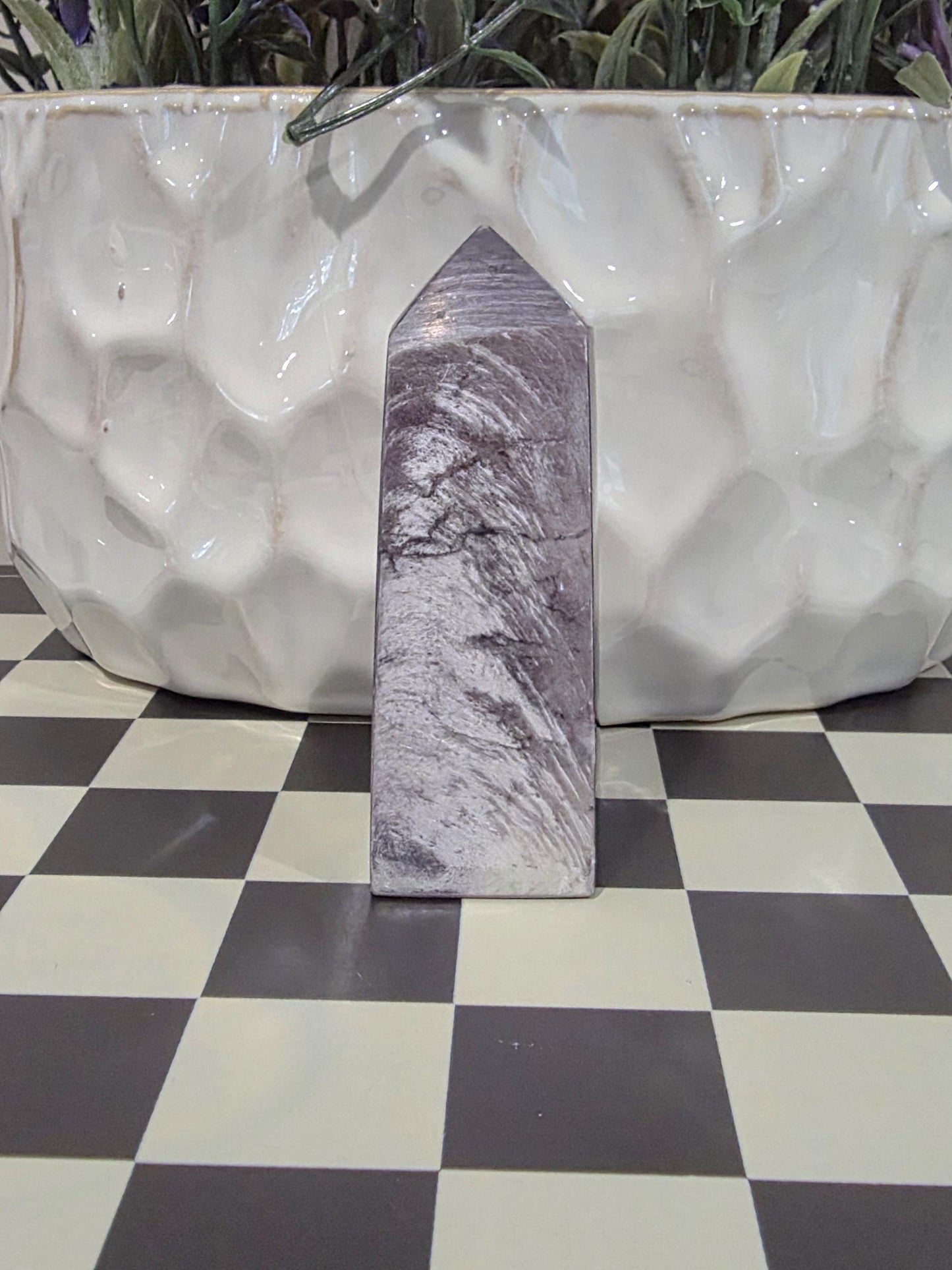Purple Lepidolite Crystal Tower | Natural Calming Stone, Spiritual Decor