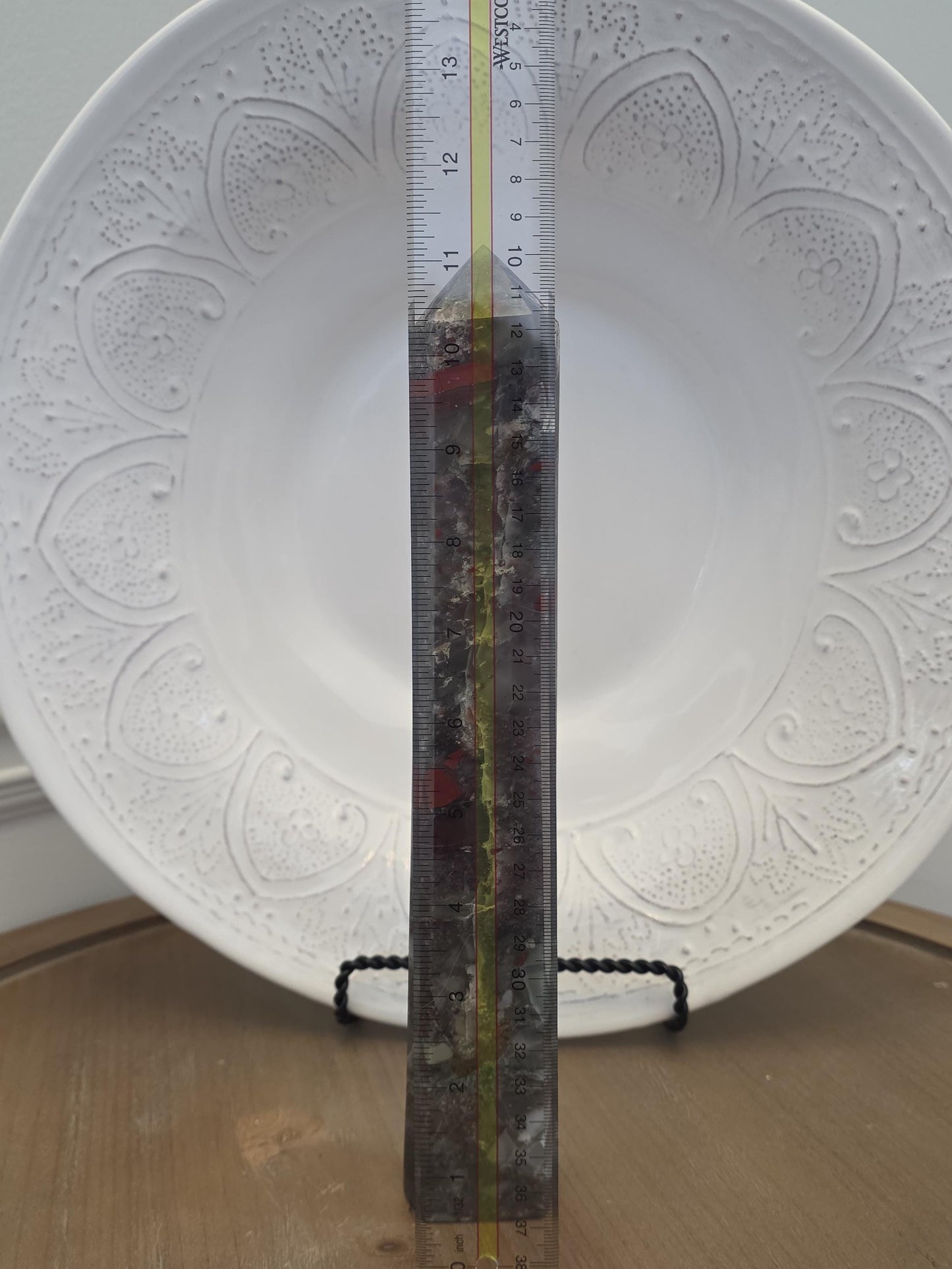 Large African Bloodstone Tower | Polished Red Inclusion Crystal Decor