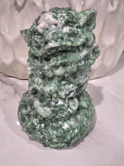 Natural Green Stone Foo Dog (Exact Stone Unknown)