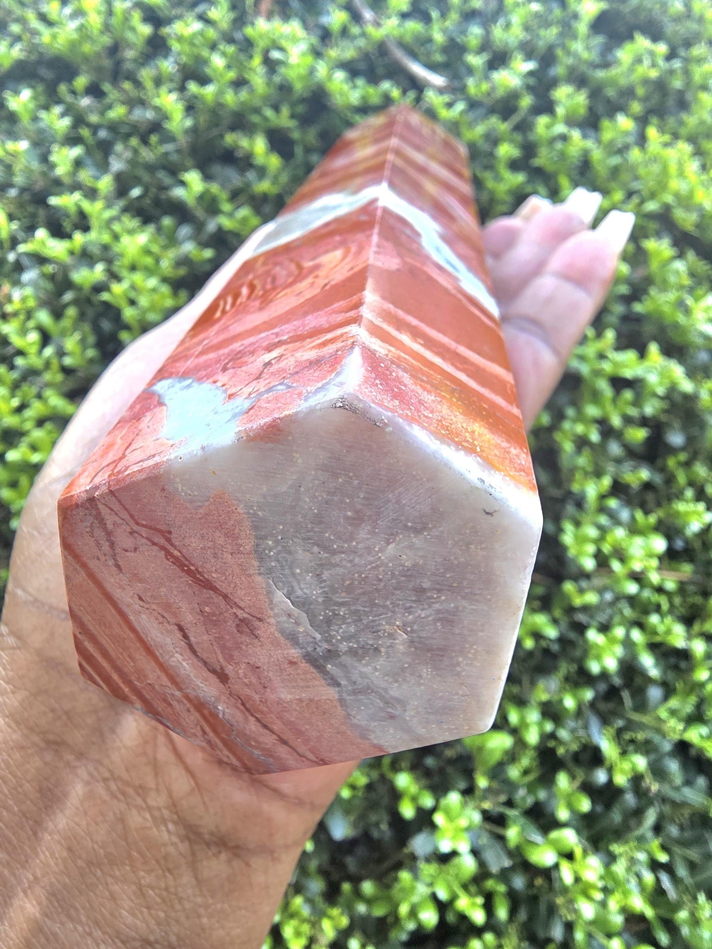 Large Polychrome Jasper Tower – Red Jasper Crystal Point | Statement Energy Piece | Grounding & Strength Stone
