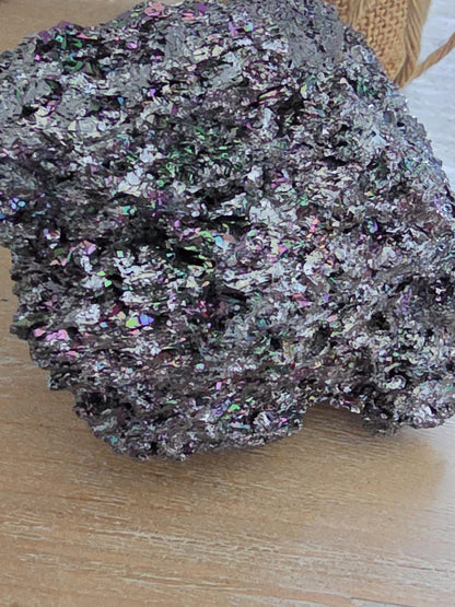 Titanium Aura Quartz Cluster | Iridescent Rainbow Druzy Specimen