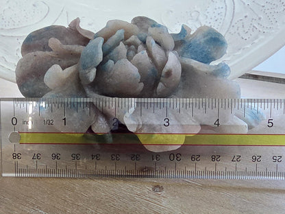 Hand Carved Quartz Flower Sculpture | Botanical Crystal Art | Collector Mineral Specimen