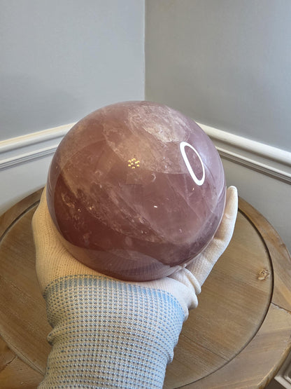 Large Polished Rose Quartz Sphere – Home Décor