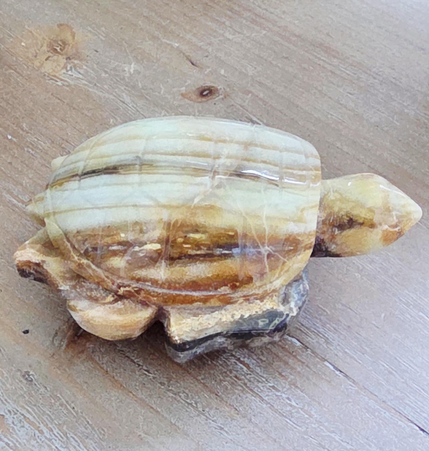 Hand Carved Onyx Turtle Figurine | Symbol of Longevity & Protection | Crystal Animal Decor