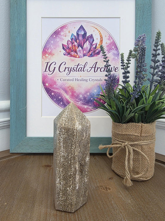 Polished Fossil Coral Tower | Agatized Ocean Stone Décor (Approx. 9.5 inches)