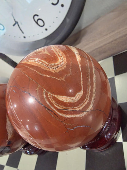 Red Jasper Sphere | Polychrome Jasper Crystal Ball | Earth Tone Decor | Grounding Energy Stone