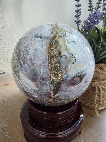 Scenic Jasper Crystal Sphere | Collector Mineral Orb | Landscape