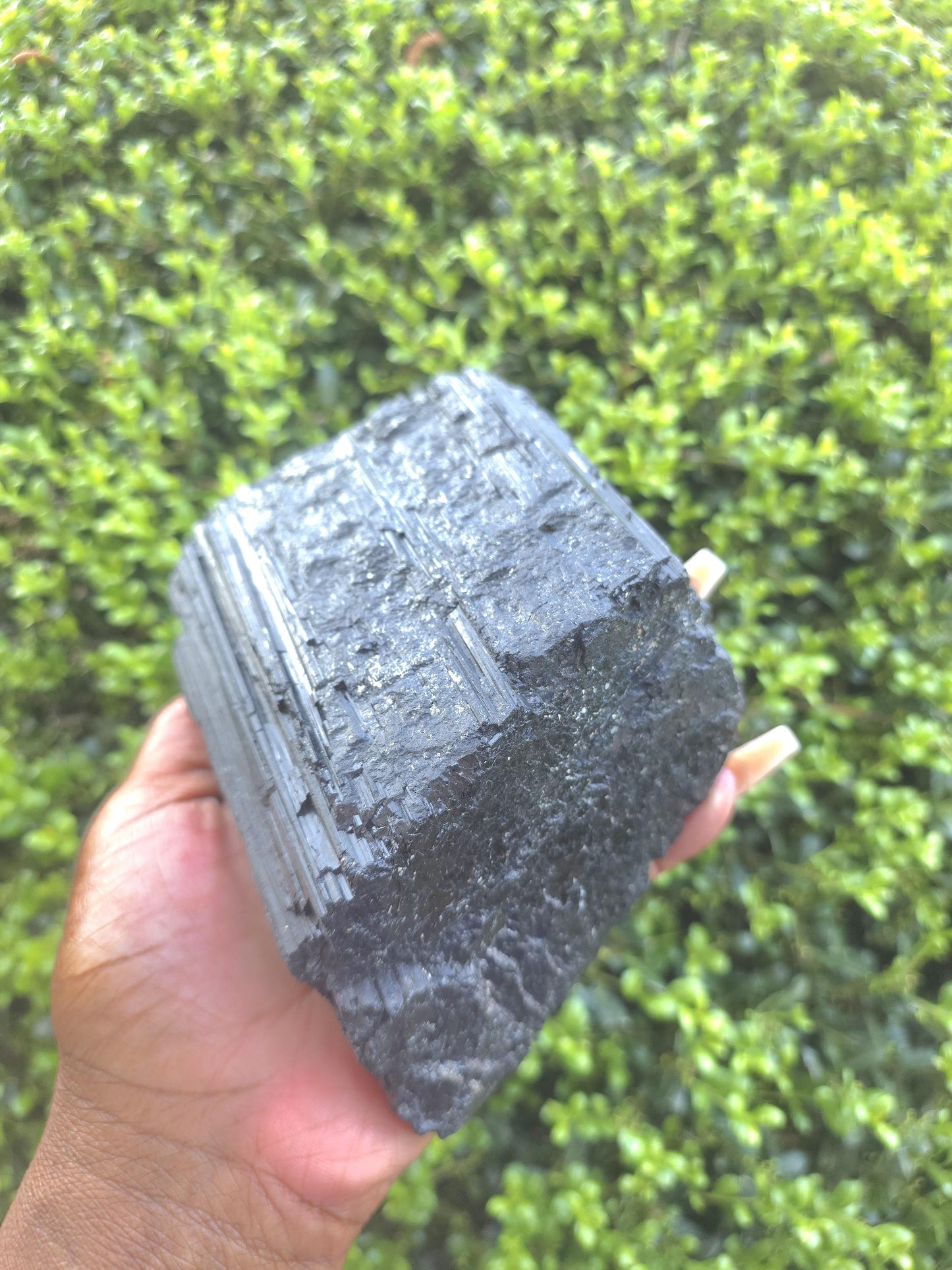 Large Raw Black Tourmaline Chunk – Natural Protection Stone | Collector Display Crystal | Grounding Energy Piece