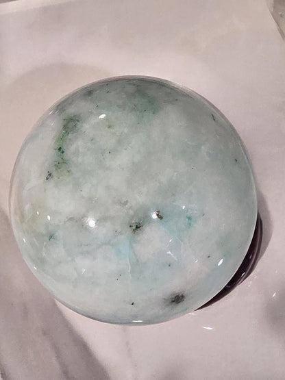 Caribbean Calcite Sphere | Polished Ocean Blue Crystal Ball, Statement Decor