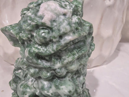 Natural Green Stone Foo Dog (Exact Stone Unknown)