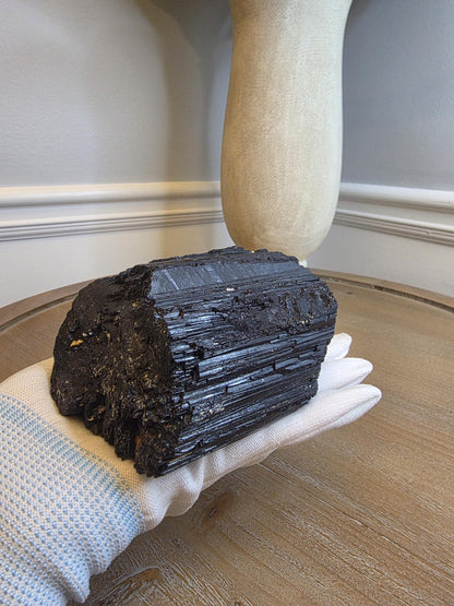 Large Raw Black Tourmaline Chunk – Natural Protection Stone | Collector Display Crystal | Grounding Energy Piece