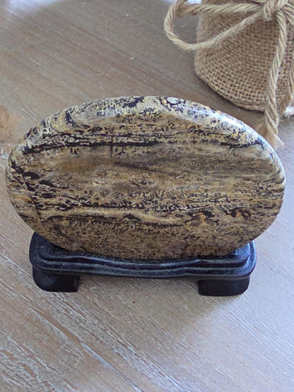 Nature Painted Picture Jasper Pair | Scenic Landscape Stone Diptych | Collector Mineral Art