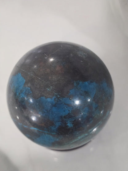 Chrysocolla Sphere | Deep Blue Matrix Statement Stone | Luxury Home Decor