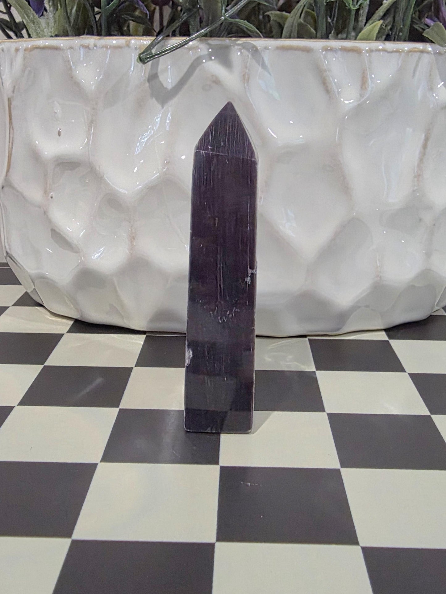 Purple Lepidolite Crystal Tower | Natural Calming Stone, Spiritual Decor