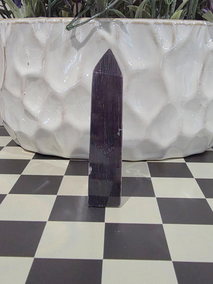 Purple Lepidolite Crystal Tower | Natural Calming Stone, Spiritual Decor