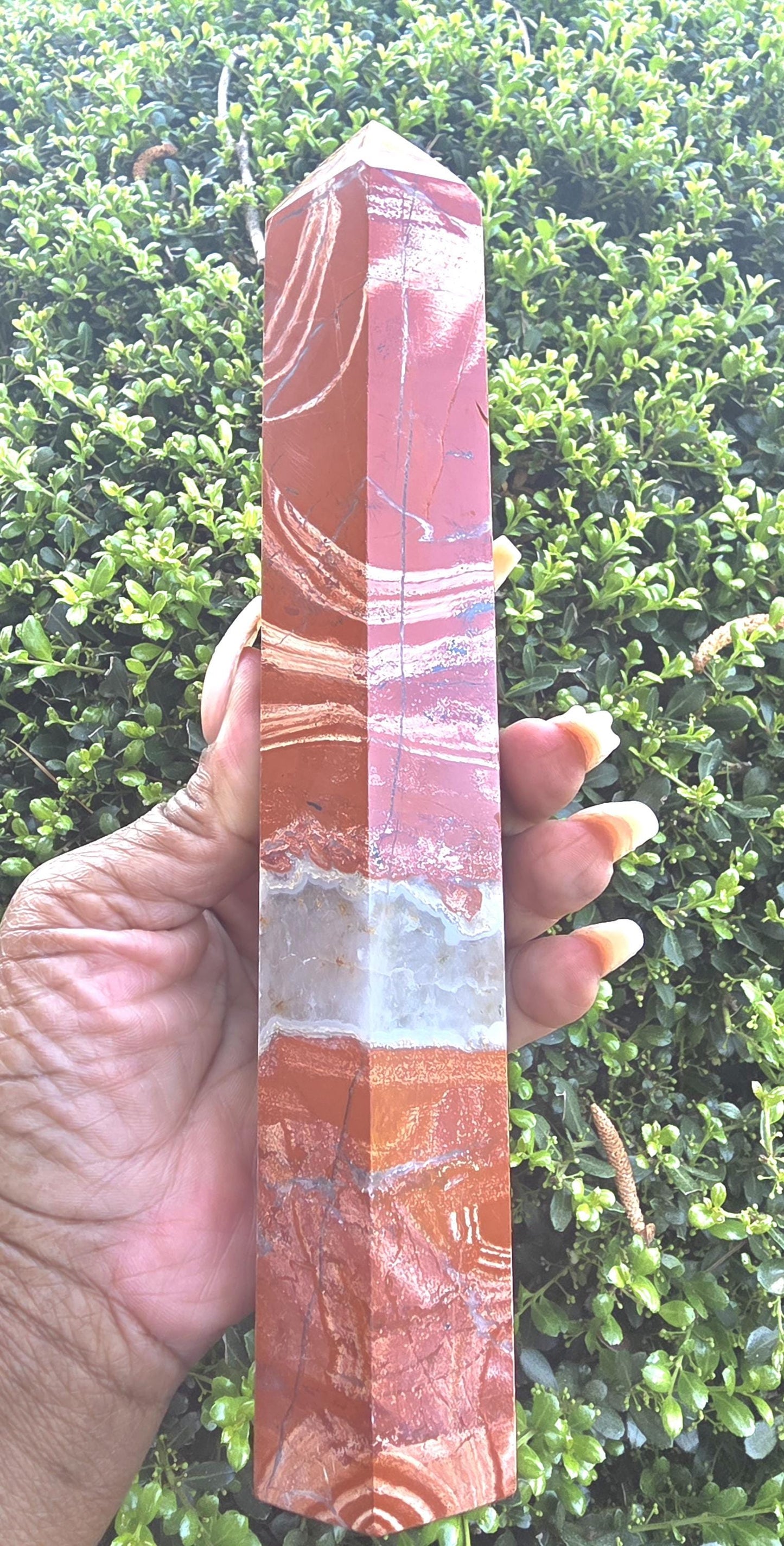 Large Polychrome Jasper Tower – Red Jasper Crystal Point | Statement Energy Piece | Grounding & Strength Stone