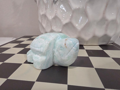 Amazonite Turtle Carving | Crystal Turtle Figurine | Healing Stone Animal | Calming Energy Decor | Ocean Inspired Crystal
