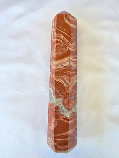 Large Polychrome Jasper Tower – Red Jasper Crystal Point | Statement Energy Piece | Grounding & Strength Stone