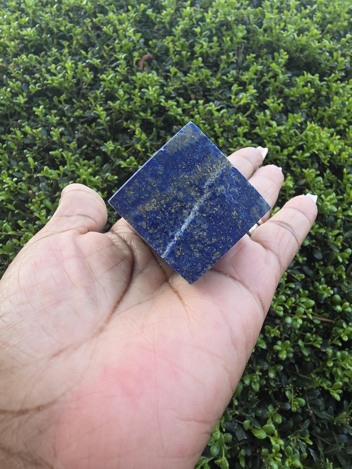 Lapis Lazuli Cube with Pyramid Top | Deep Blue with Pyrite | Polished Crystal Display Piece