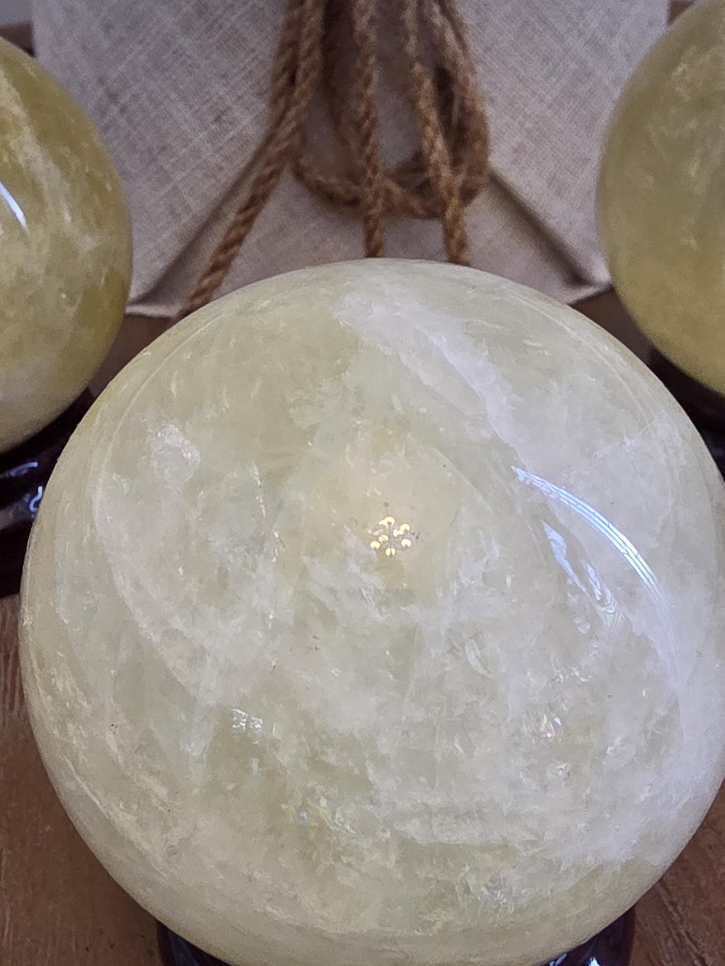 Yellow Calcite Sphere | Polished Crystal Ball | Natural Stone Orb | Mineral Decor | Meditation Altar Decor