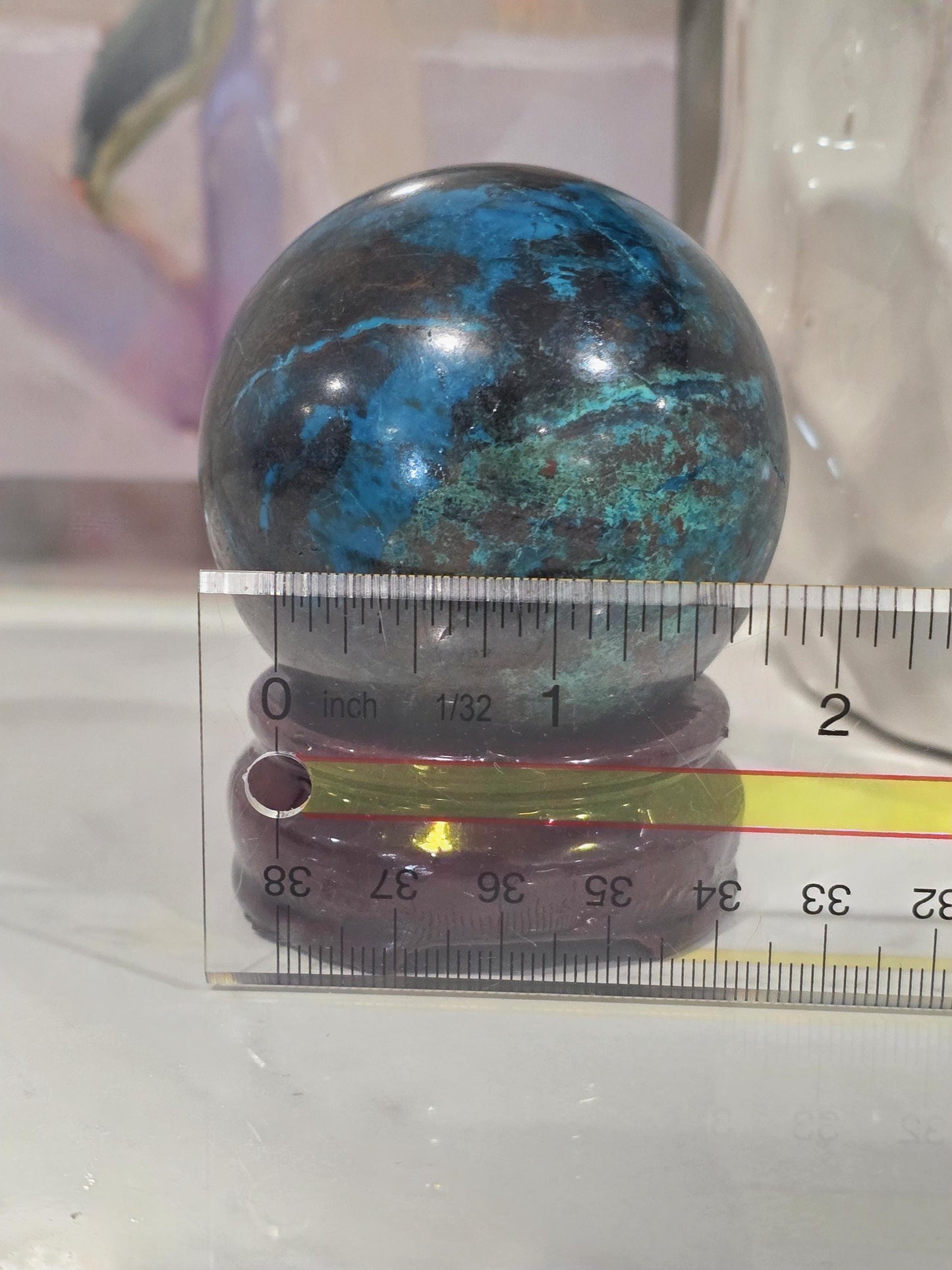 Chrysocolla Sphere | Deep Blue Matrix Statement Stone | Luxury Home Decor