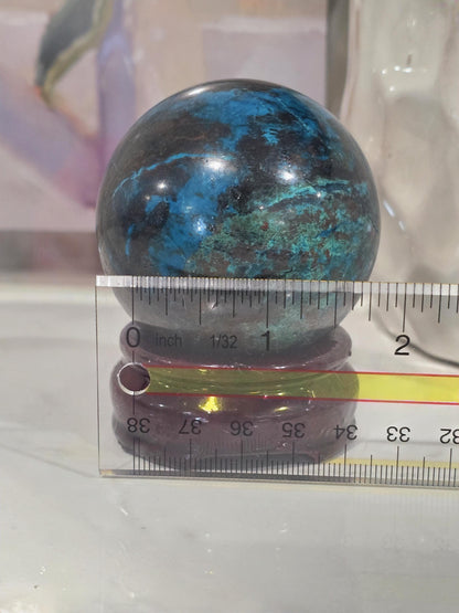 Chrysocolla Sphere | Deep Blue Matrix Statement Stone | Luxury Home Decor